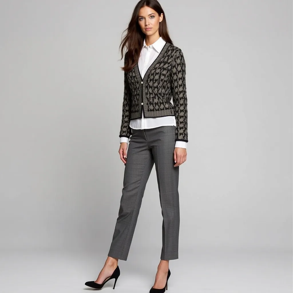 A cozy knit sweater layered over a collared shirt